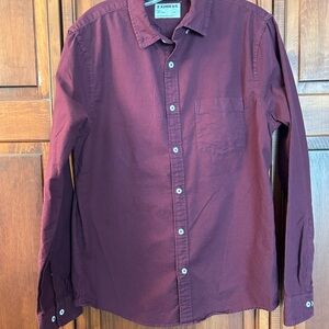 Express Men's deep purple Button-Down Shirt soft wash slim size Medium